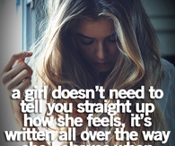How a girl feels