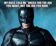 Batman in a disciplinary meeting