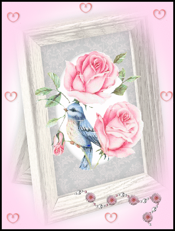 Pink Roses & Bluebird