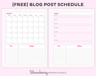 Free Blog Post Schedule Printable