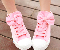 Pink bow tie shoes
