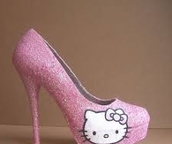 Cute Hello Kitty Glitter Heels