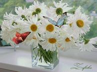 Animated Daisies & Butterflies
