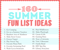 160 Summer Fun List