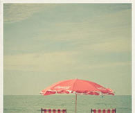 Pink Beach Chairs & Umbrella