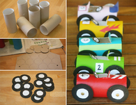 Toilet Paper Roll Race Cars