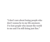I Dont Care About Losing People