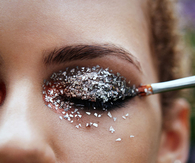 Glittery eye makeup