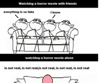 Horror movies alone