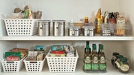 Pantry organization with baskets