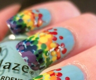 Rainbow Dotted Nails