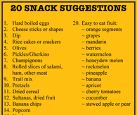 20 Snack Suggestions