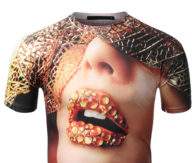 Jeweled Lip Print Sublimation T-shirt