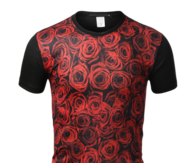 All-Over Red Roses Graphic Sublimation T-shirt