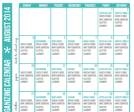 August Cleaning Schedule