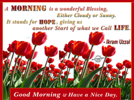 A morning is a wonderful blessing