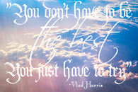 "You don't have to be the best you just have to try" 