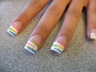 Rainbow Striped Nail Tips