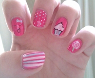 Hot Pink Kawaii Nails