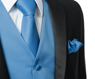 MEN 3 Pieces Set Solid Formal Tuxedo Vest Set $19 (XS~5XL Size Available)