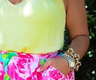 Bright patterned skirt