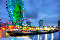 Colorful boardwalk lights