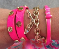 Bright pink and gold jewelry