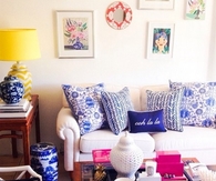 Blue and yellow interior