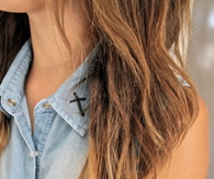 Denim cross collar