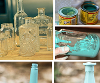 DIY Colored  Glass Centerpieces
