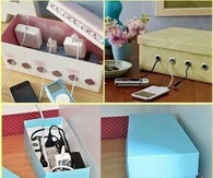 DIY Shoe Box Charging Cord Organizer