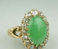 Antique Gold Diamond Jade Ring