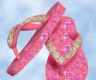Pink Glitter Flip Flops