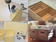 DIY Wooden Crates Storage Ottoman