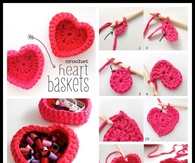 DIY Crochet Heart Shaped Storage Baskets
