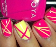 Pink and Yellow Nails
