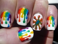 Paint Splattered Nails