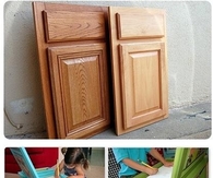 DIY Art Desk For Kids Made From Cupboard Doors