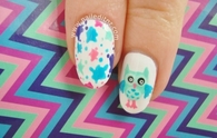 Owl and star nails