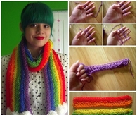 DIY Easy Finger Knitted Scarf