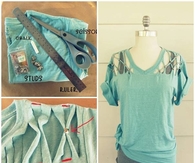DIY No Sew Lattice Stud T-shirt