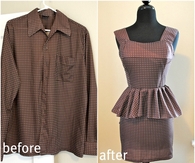DIY Mens Shirt to Peplum Dress