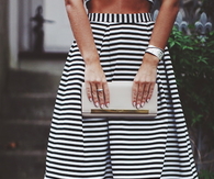 Black and white striped skirt