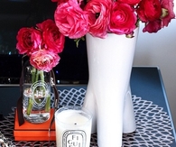 Candle and flowers