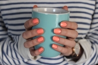 Bright orange nails