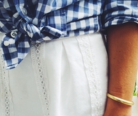 Gingham and white