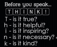 Before you speak