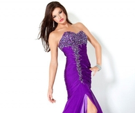 Sexy Strapless Purple Dress