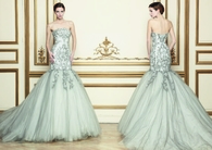 Soft Gray Strapless Mermaid Gown