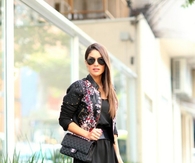 Black Mini Dress with Floral Printed Jacket